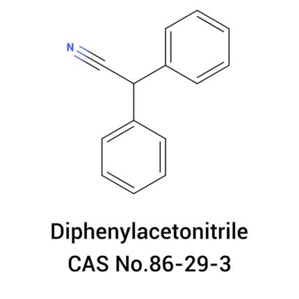 2D molecular structure of Diphenylacetonitrile CAS 86-29-3, organic synthesis intermediate for pharmaceutical and fine chemicals