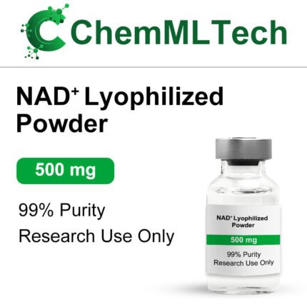 NAD⁺ Lyophilized Powder 500mg vial, 99% purity, for laboratory and research use only