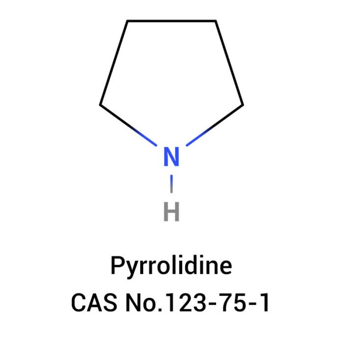 Chemical structure diagram of Pyrrolidine (CAS No. 123-75-1)