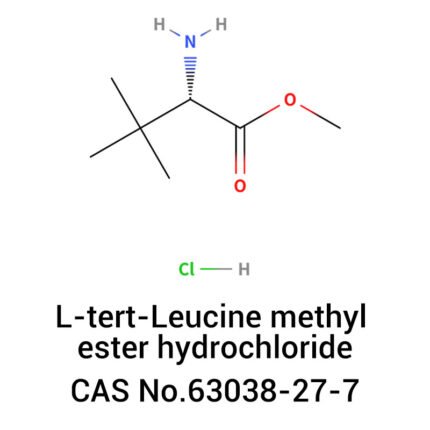 Molecular structure of L-tert-Leucine methyl ester hydrochloride (CAS No. 63038-27-7) showing its chemical composition.