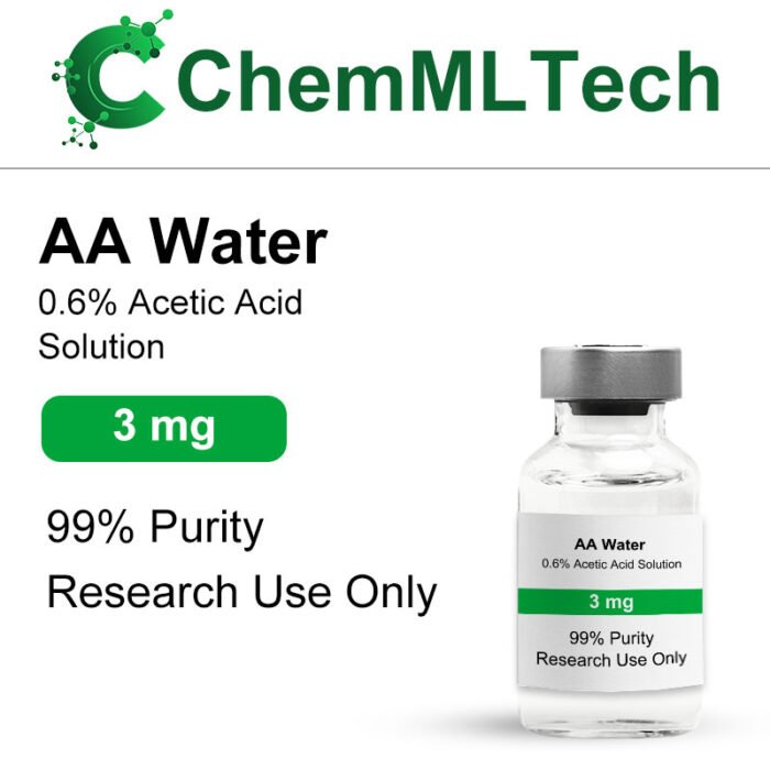 High-purity AA Water 0.6% Acetic Acid Solution in 3mg glass vial for research use